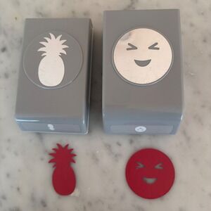 EK Tools XL Craft Punch Lot – Pineapple & Emoji Face – Large Paper Punches